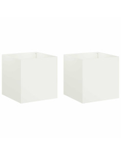 Vaso da giardino 2 pz Bianco 45 x 45 x 45 cm 2