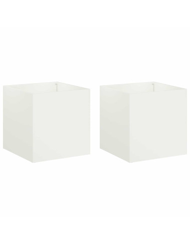 Vaso da giardino 2 pz Bianco 45 x 45 x 45 cm