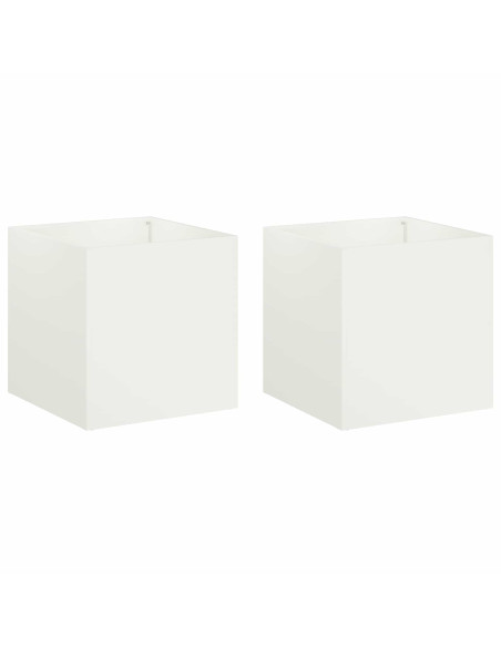 Vaso da giardino 2 pz Bianco 45 x 45 x 45 cm
