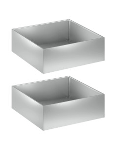 Vaso da giardino 2 pz Argento 60 x 60 x 20 cm Acciaio zincato 2