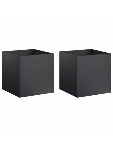 Vaso da giardino 2 pz Nero 20 x 20 x 20 cm