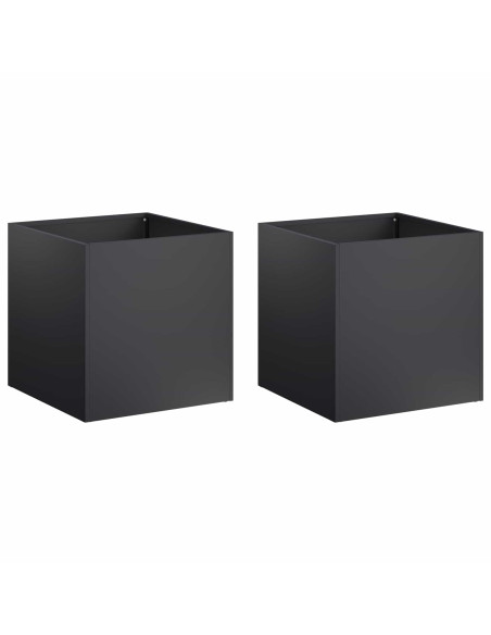 Vaso da giardino 2 pz Nero 20 x 20 x 20 cm