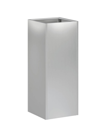Vaso da giardino 2 pz Argento 20 x 20 x 50 cm Acciaio zincato
