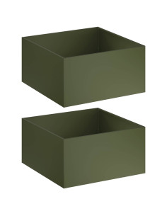 Vaso da giardino 2 pz Verde Oliva 60 x 60 x 40 cm 2