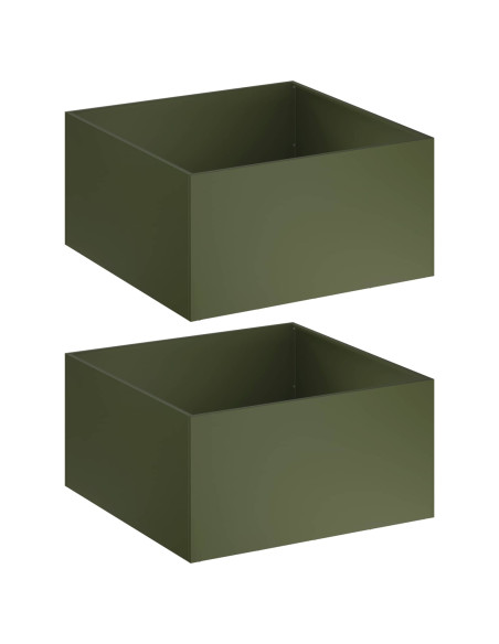 Vaso da giardino 2 pz Verde Oliva 60 x 60 x 40 cm