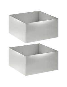Vaso da giardino 2 pz Argento 100 x 100 x 40 cm Acciaio Inox 2