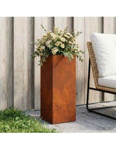 Vaso da giardino Ruggine 20 x 20 x 50 cm Acciaio Corten