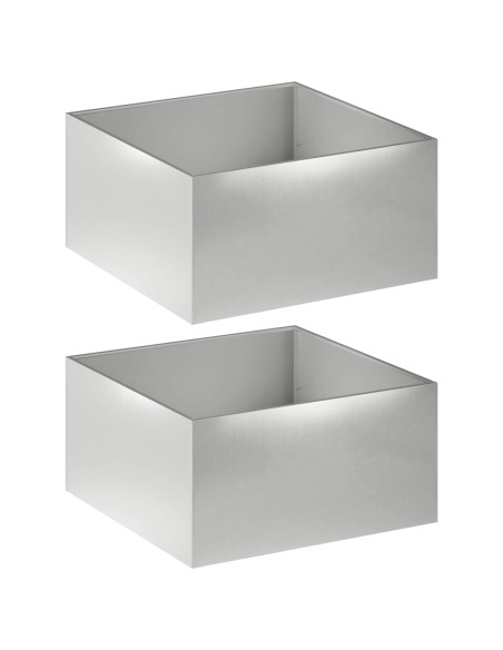 Vaso da giardino 2 pz Argento 60 x 60 x 40 cm Acciaio Inox