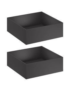 Vaso da giardino 2 pz Nero 60 x 60 x 20 cm 2