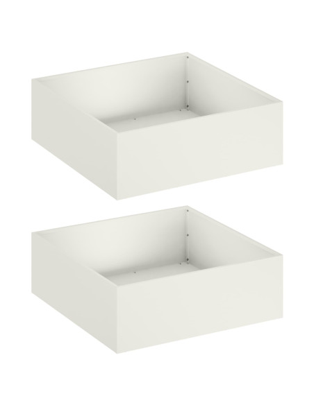 Vaso da giardino 2 pz Bianco 40 x 40 x 20 cm
