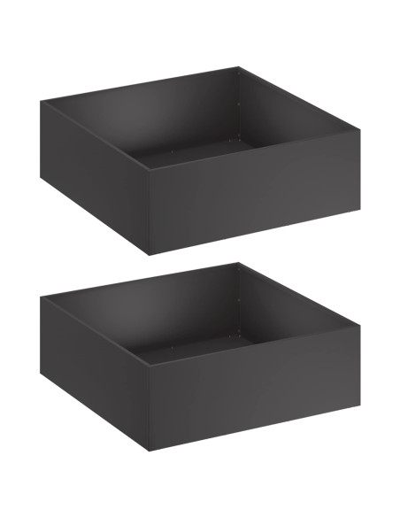 Vaso da giardino 2 pz Nero 40 x 40 x 20 cm