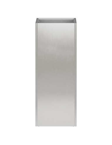 Vaso da giardino 2 pz Argento 20 x 20 x 50 cm Acciaio Inox