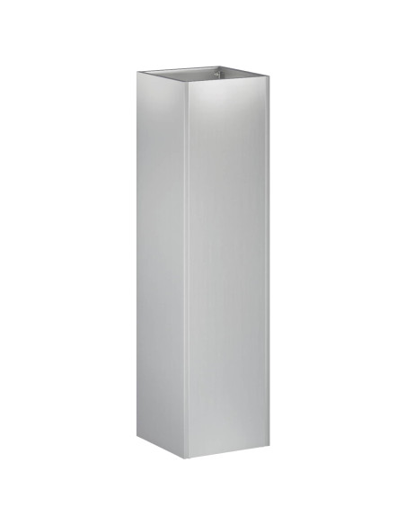 Vaso da giardino 2 pz Argento 20 x 20 x 75 cm Acciaio zincato