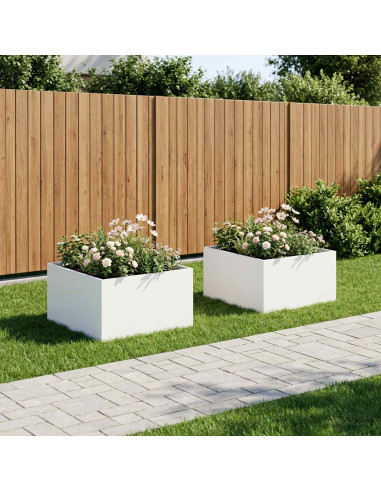 Vaso da giardino 2 pz Bianco 80 x 80 x 40 cm