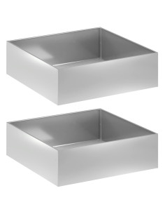 Vaso da giardino 2 pz Argento 80 x 80 x 30 cm Acciaio zincato 2