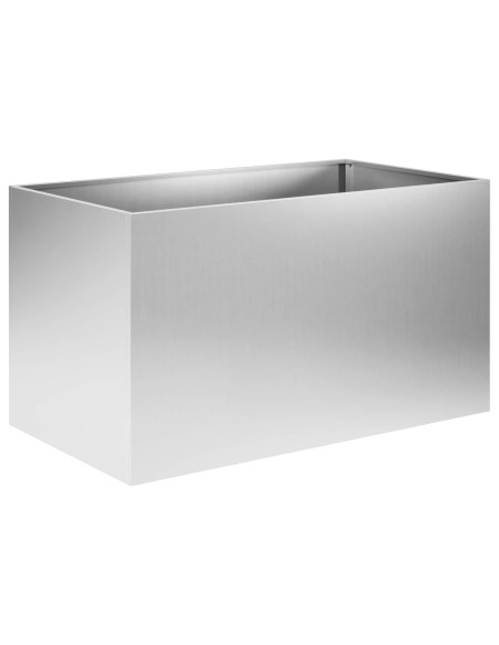 Vaso da giardino 2 pz Argento 100 x 50 x 50 cm Acciaio zincato