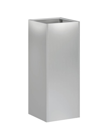 Vaso da giardino 2 pz Argento 20 x 20 x 40 cm Acciaio zincato