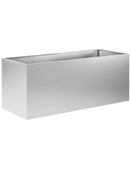 Vaso da giardino 2 pz Argento 80 x 40 x 40 cm Acciaio zincato