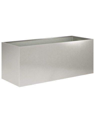 Vaso da giardino 2 pz Argento 80 x 40 x 40 cm Acciaio Inox