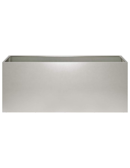 Vaso da giardino 2 pz Argento 80 x 40 x 40 cm Acciaio Inox
