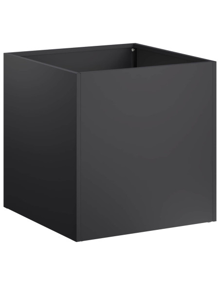 Vaso da giardino Nero 25 x 25 x 25 cm Acciaio laminato a freddo