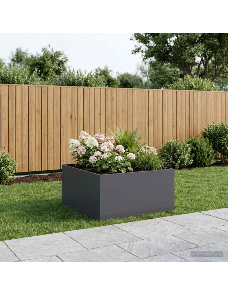 Vaso da giardino Antracite 80 x 80 x 40 cm