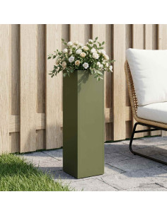 Vaso da giardino Verde Oliva 20 x 20 x 75 cm