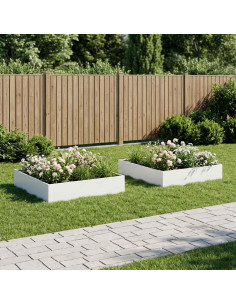 Vaso da giardino 2 pz Bianco 80 x 80 x 20 cm