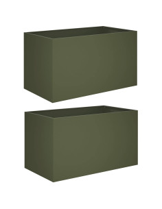 Vaso da giardino 2 pz Verde Oliva 80 x 50 x 50 cm 2