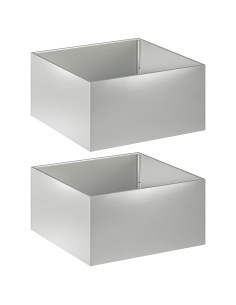 Vaso da giardino 2 pz Argento 80 x 80 x 40 cm Acciaio zincato 2