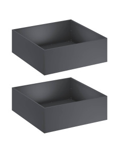 Vaso da giardino 2 pz Antracite 40 x 40 x 20 cm 2