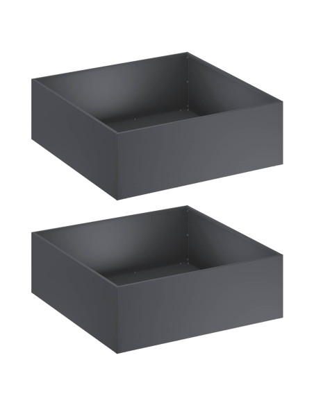 Vaso da giardino 2 pz Antracite 40 x 40 x 20 cm