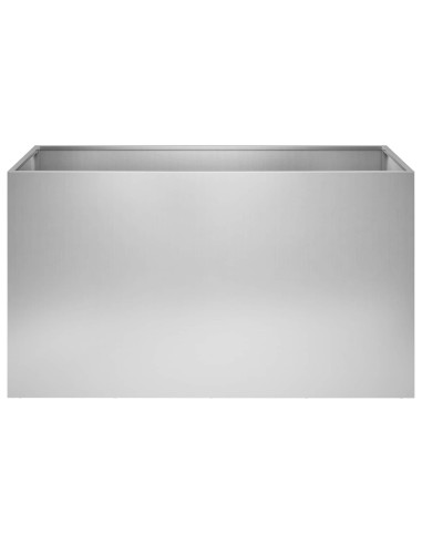 Vaso da giardino 2 pz Argento 80 x 50 x 50 cm Acciaio zincato