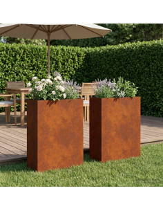 Vaso da giardino 2 pz Ruggine 50 x 20 x 75 cm Acciaio Corten