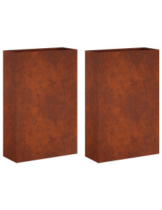 Vaso da giardino 2 pz Ruggine 50 x 20 x 75 cm Acciaio Corten 2