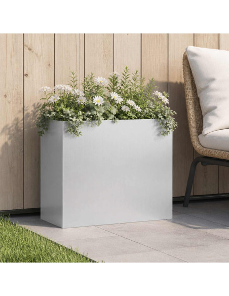 Vaso da giardino Argento 50 x 20 x 40 cm Acciaio zincato