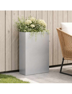 Vaso da giardino Argento 40 x 20 x 75 cm Acciaio zincato