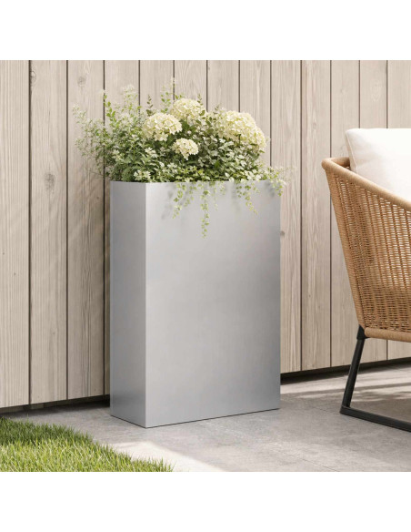 Vaso da giardino Argento 40 x 20 x 75 cm Acciaio zincato