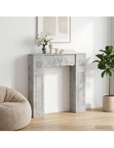 Cornice per camino Grigio Cemento 102 x 20 x 102 cm