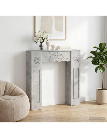 Cornice per camino Grigio Cemento 102 x 20 x 102 cm