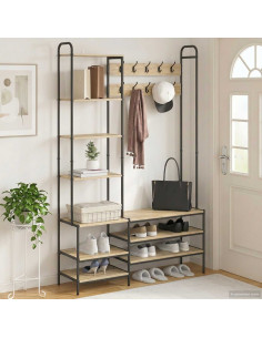 Appendiabiti con panca per scarpe Rovere Sonoma