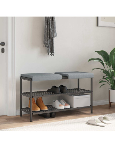 Cuscino per panchina 2 pz Tessuto Grigio Chiaro
