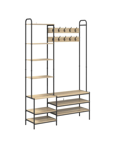Appendiabiti con panca per scarpe Rovere Sonoma