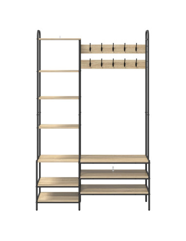 Appendiabiti con panca per scarpe Rovere Sonoma