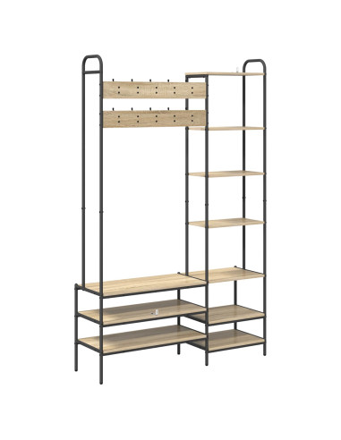 Appendiabiti con panca per scarpe Rovere Sonoma