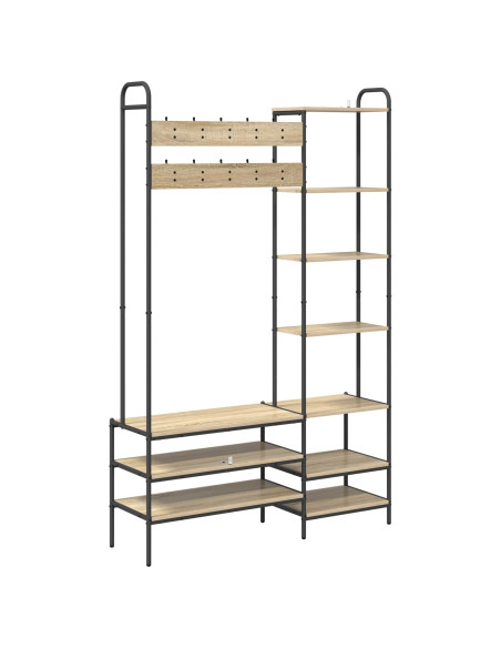 Appendiabiti con panca per scarpe Rovere Sonoma