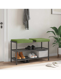 Cuscino per panchina 2 pz Velluto Verde chiaro Profondità 35 cm