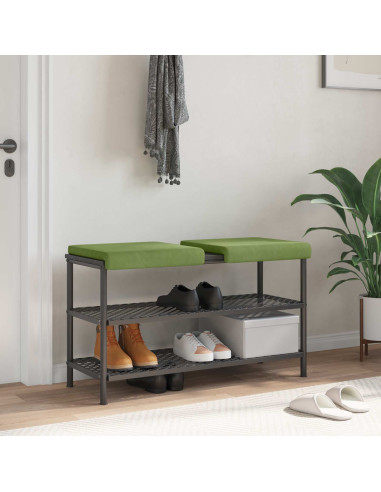 Cuscino per panchina 2 pz Velluto Verde chiaro Profondità 35 cm