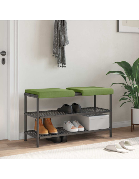 Cuscino per panchina 2 pz Velluto Verde chiaro Profondità 35 cm