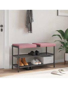 Cuscino per panchina 2 pz Velluto Rosa Profondità 35 cm